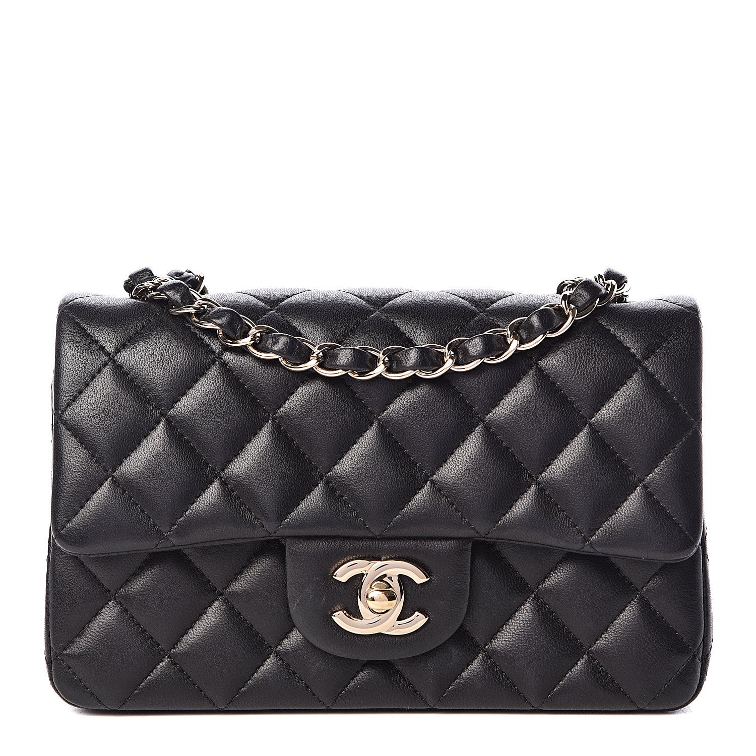 Chanel Lambskin Quilted Mini Rectangular Flap Black 1 of 12
