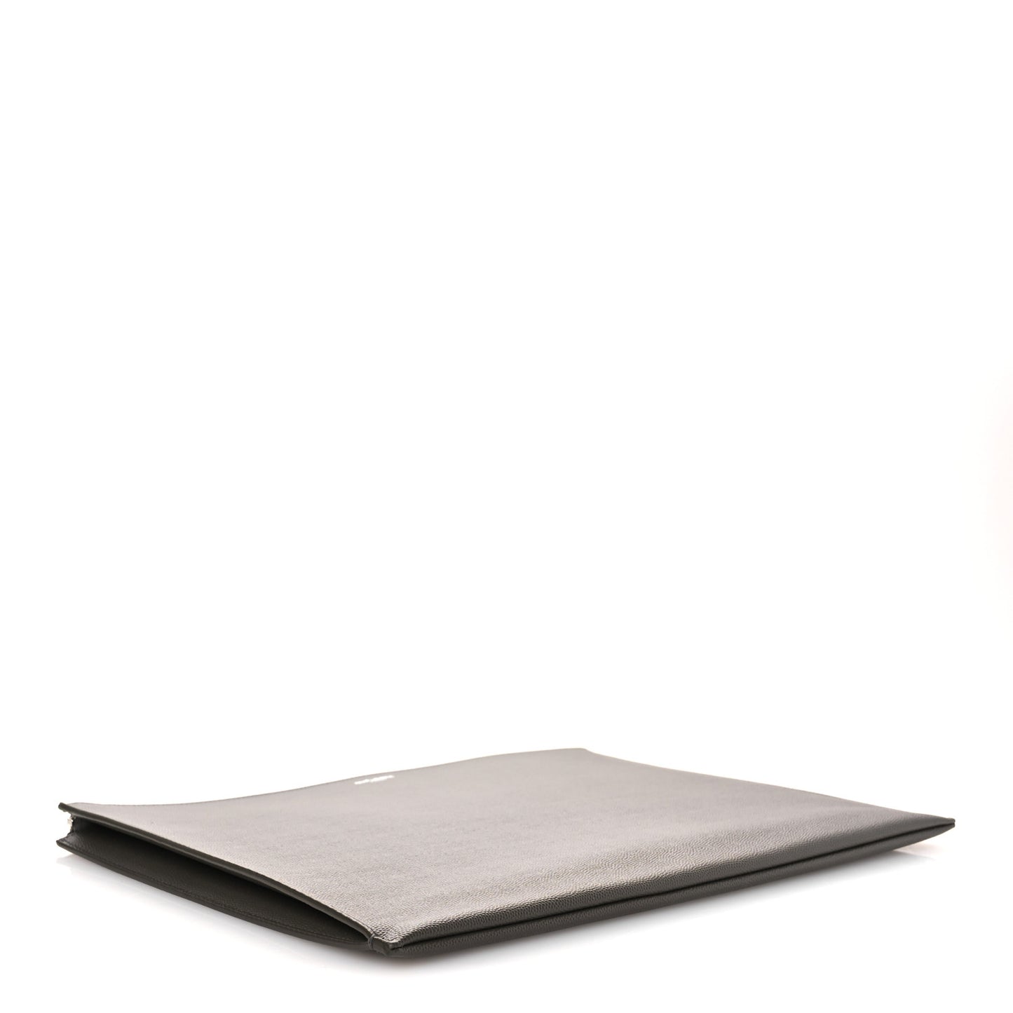 Matte Grain De Poudre Zipped Document Holder Dark Kaki Face