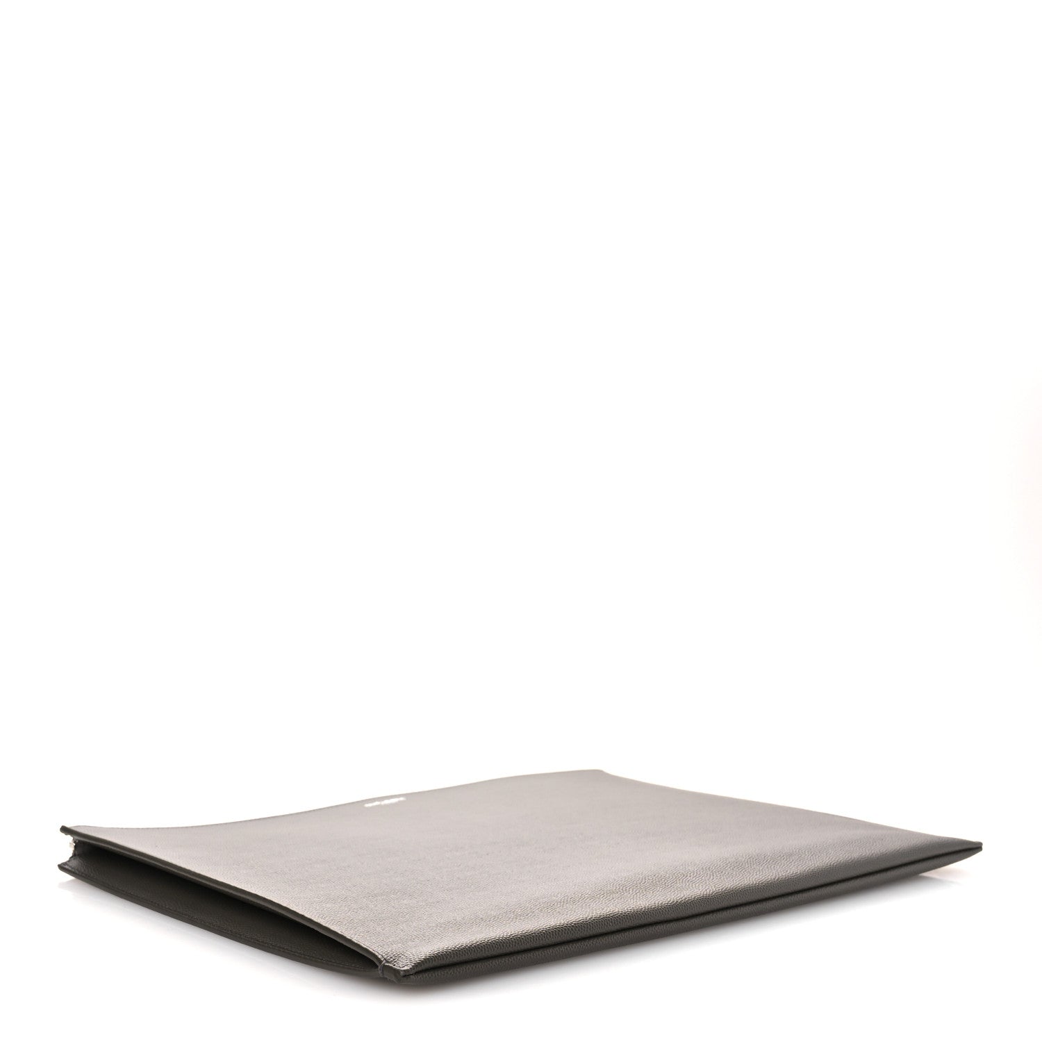 Saint Laurent Matte Grain De Poudre Zipped Document Holder Dark Kaki Face 4 of 9