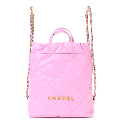 Chanel Shiny Calfskin Quilted Chanel 22 Backpack Lilac 1 of 10
