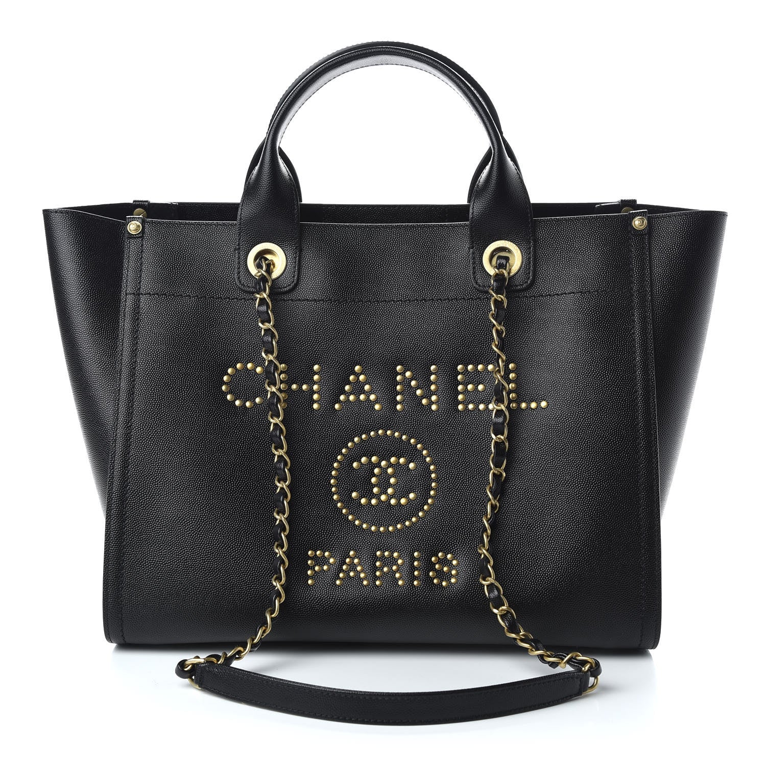 Chanel Caviar Small Studded Deauville Tote Black 1 of 11