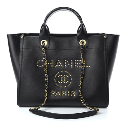 Chanel Caviar Small Studded Deauville Tote Black 1 of 11