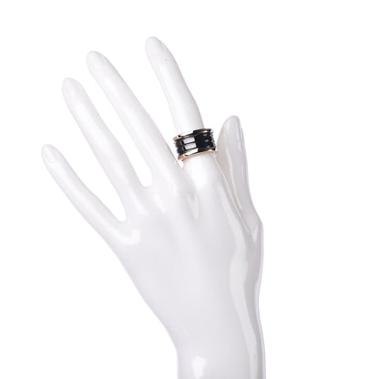 Bulgari 18K Rose Gold Black Ceramic B.Zero1 Four-Band Ring 52 6 2 of 6