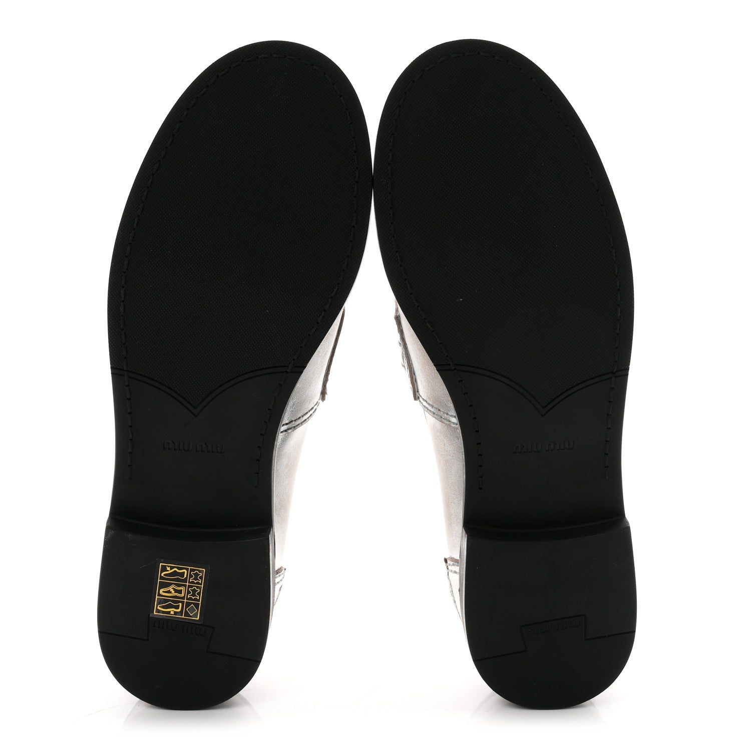 Miu Miu Vitello Deco Penny Loafer 39 Argento 6 of 10