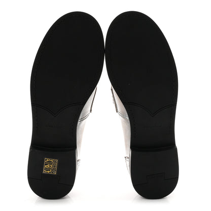 Miu Miu Vitello Deco Penny Loafer 39 Argento 6 of 10