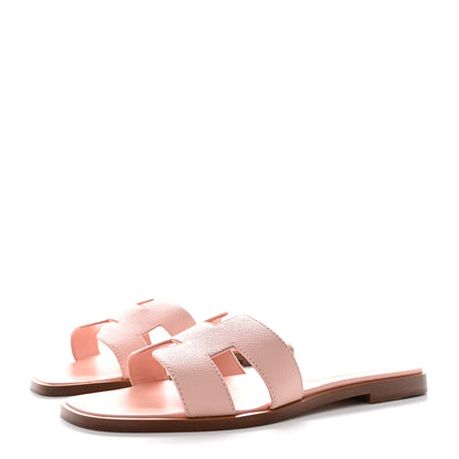 Hermes Epsom Oran Sandals 37 Rose Pale 3 of 9