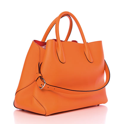 Christian Dior Supple Grained Calfskin Large Open Bar Tote Orange 2 of 8