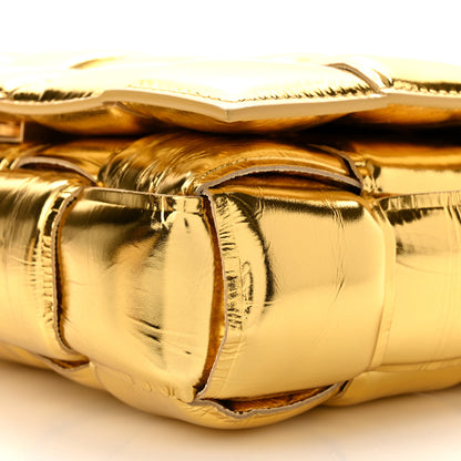 Bottega Veneta Mirror Lambskin Maxi Intreccio Padded Cassette Crossbody Bag Gold 8 of 9