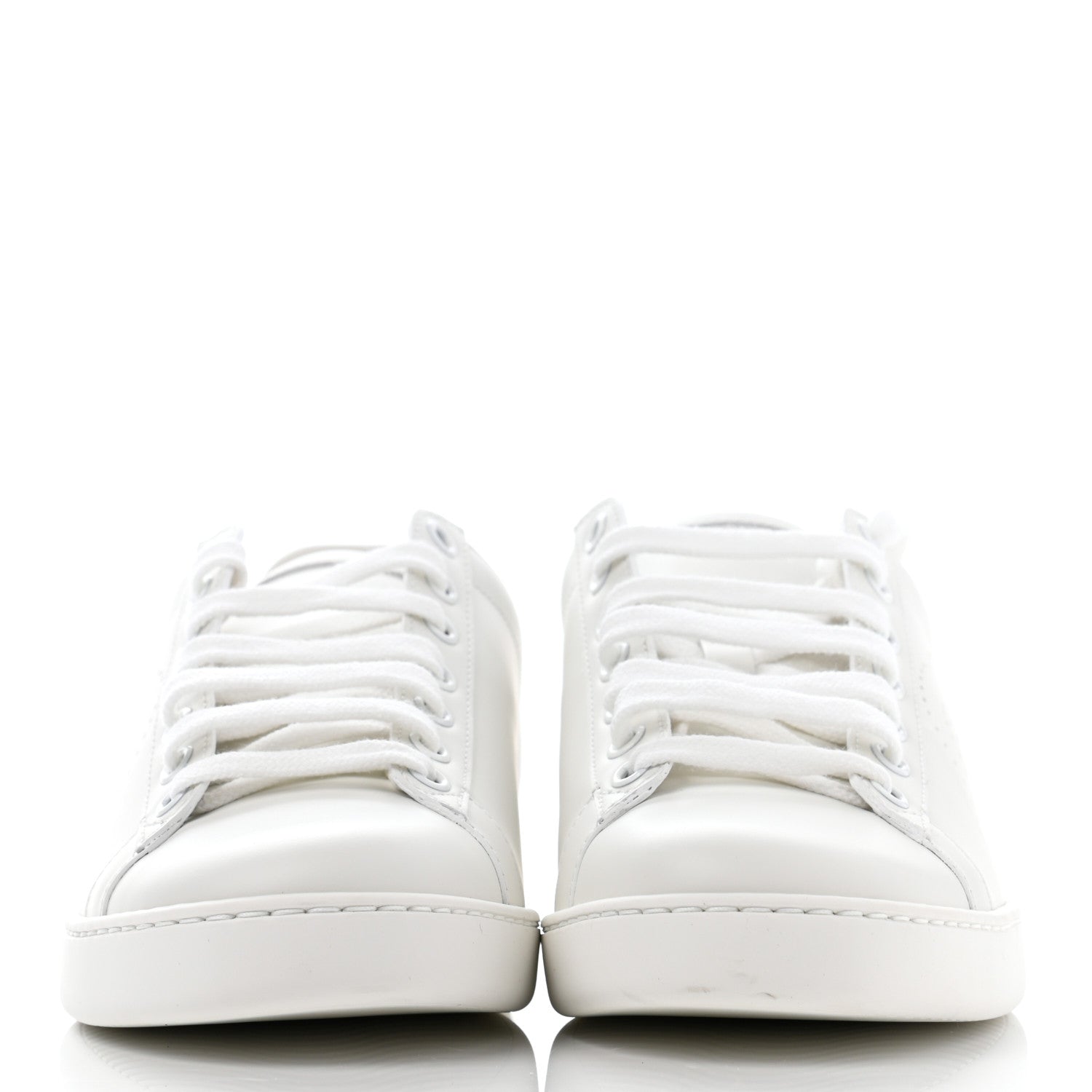 Gucci Calfskin Interlocking G Perforated Womens Ace Sneakers 37.5 White Wild Rose 2 of 9