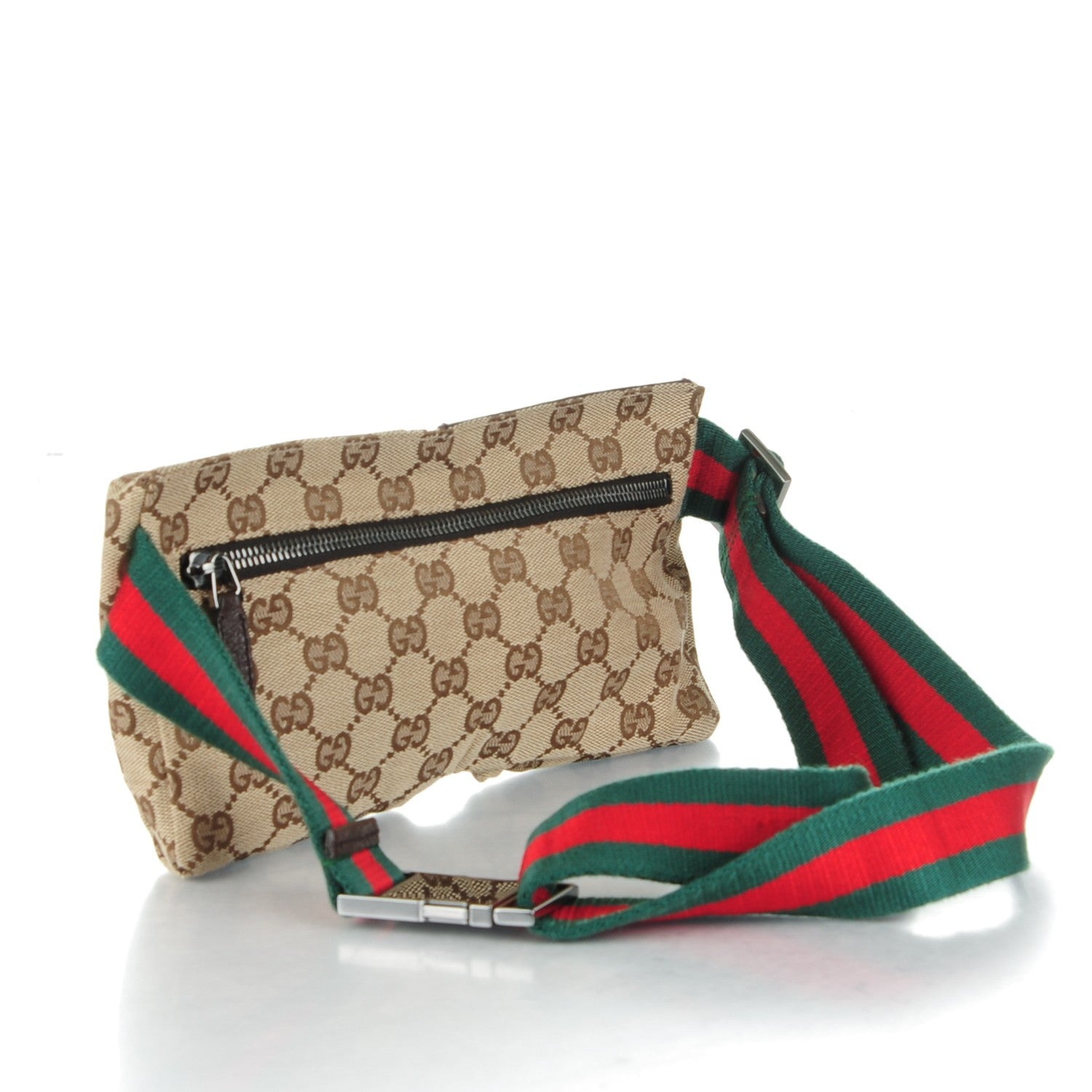 Gucci GG Monogram Double Pocket Belt Bag Dark Brown 3 of 7