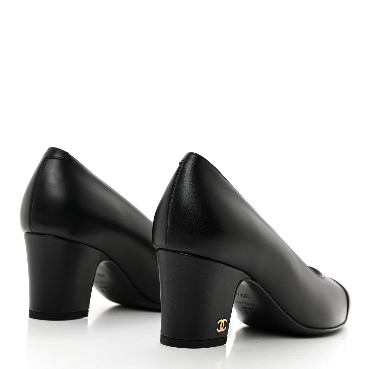 Lambskin Cap Toe CC Pumps 35.5 Black
