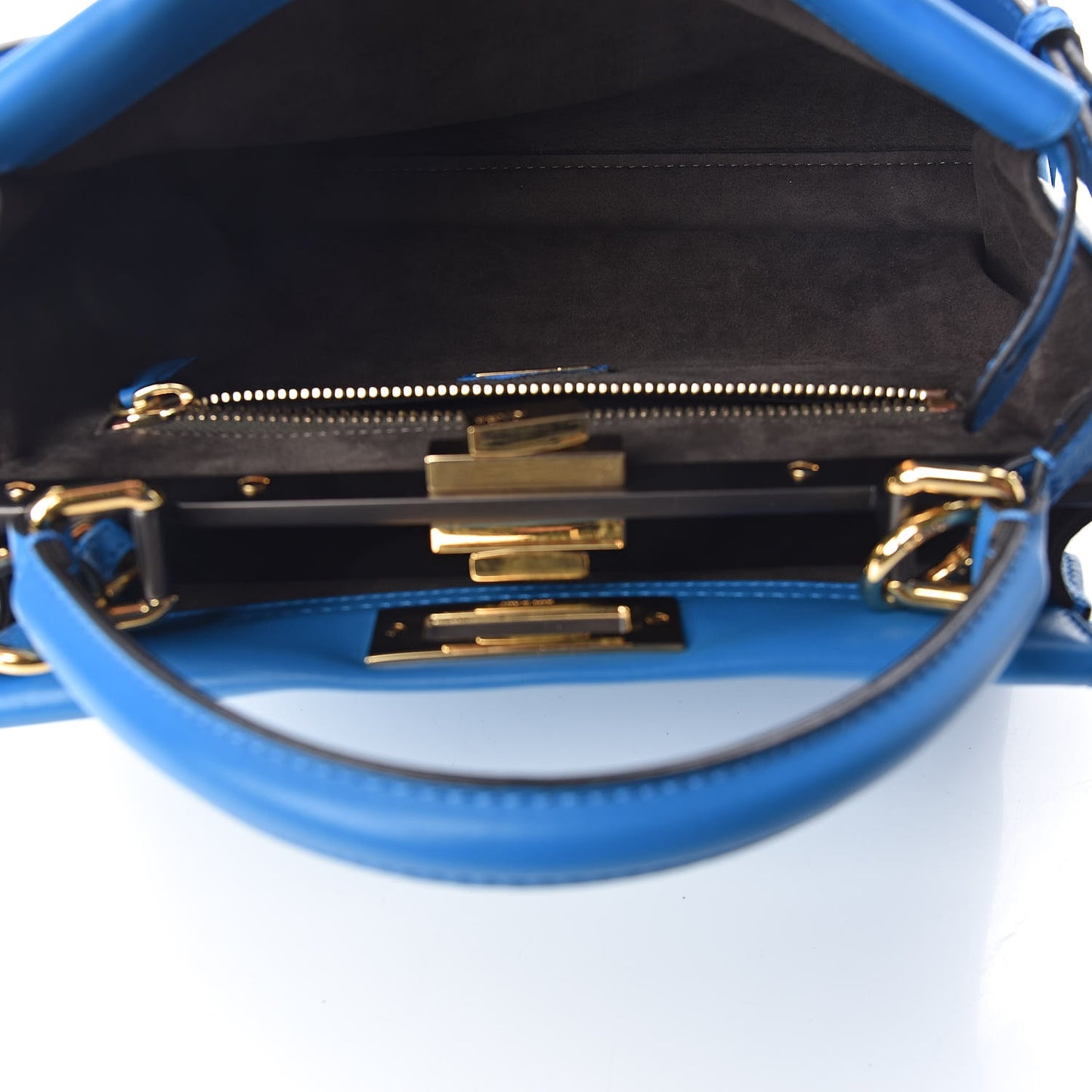 Vitello Seta Medium Peekaboo Iconic Satchel Blue Royal