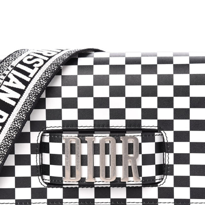 Christian Dior Smooth Calfskin Checkered Dio(r)evolution Flap Bag Black White 11 of 11