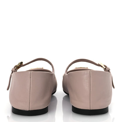 Prada Nappa Triangle Logo Ballerina Flats 37.5 Powder Pink 6 of 13