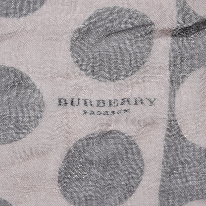 Burberry Prorsum Cashmere Silk Polka Dot Fringe Scarf Grey 3 of 5