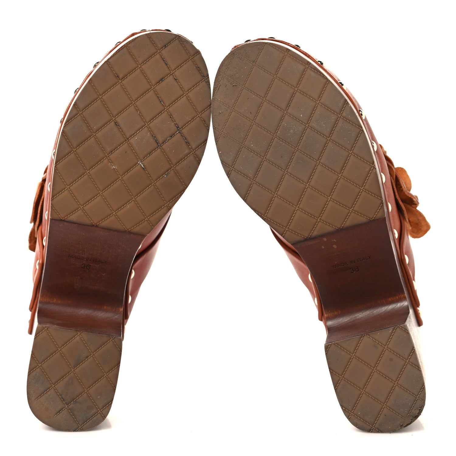 Chanel Calfskin Camellia Clogs 36 Brown 6 of 11