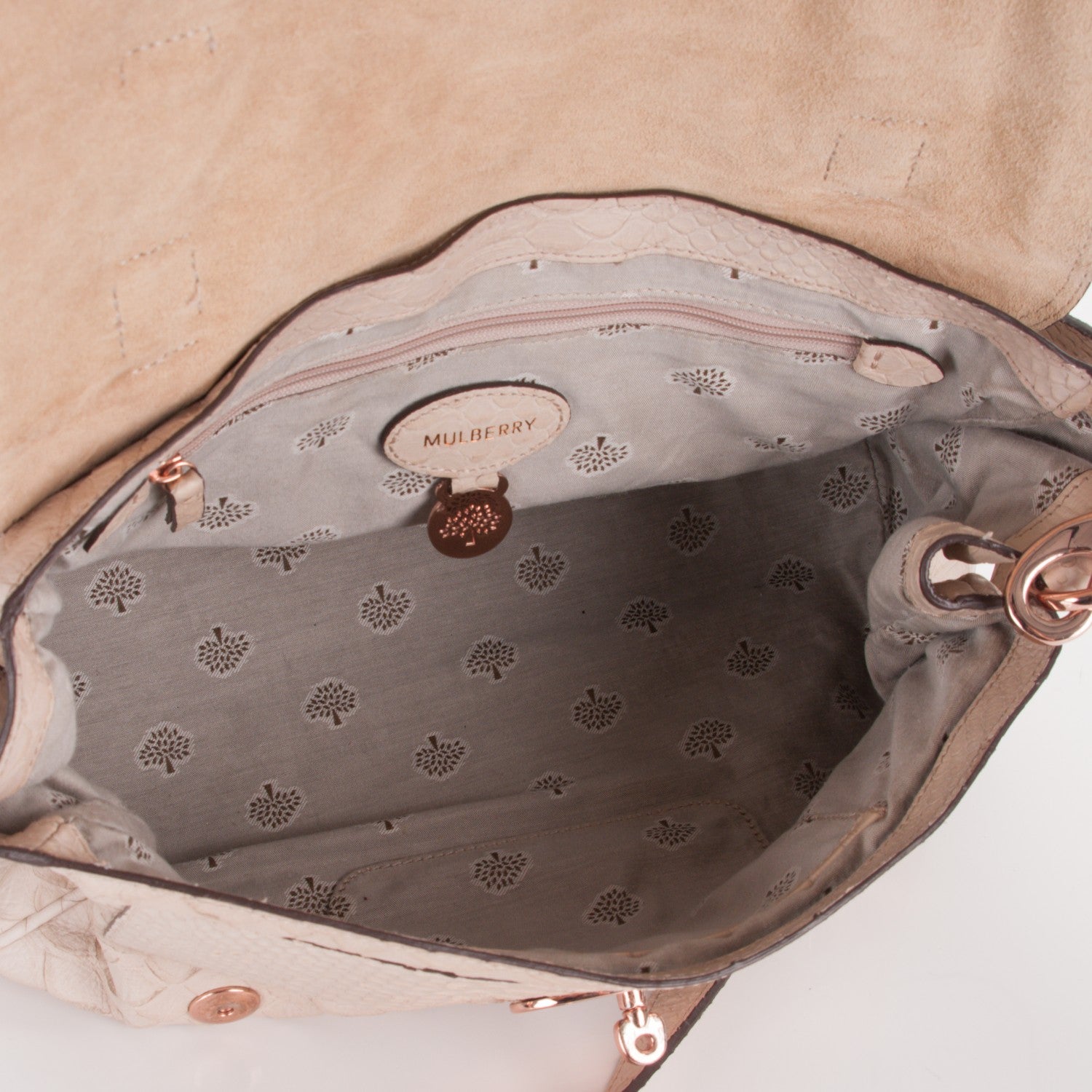 Mulberry Silky Snake Print Alexa Pebbled Beige 5 of 8