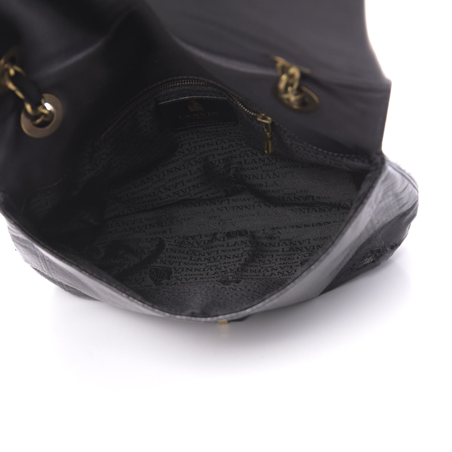 Lanvin Watersnake Medium Sugar Flap Shoulder Bag Black 5 of 9
