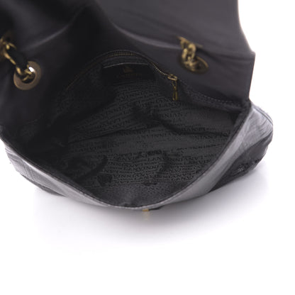 Lanvin Watersnake Medium Sugar Flap Shoulder Bag Black 5 of 9