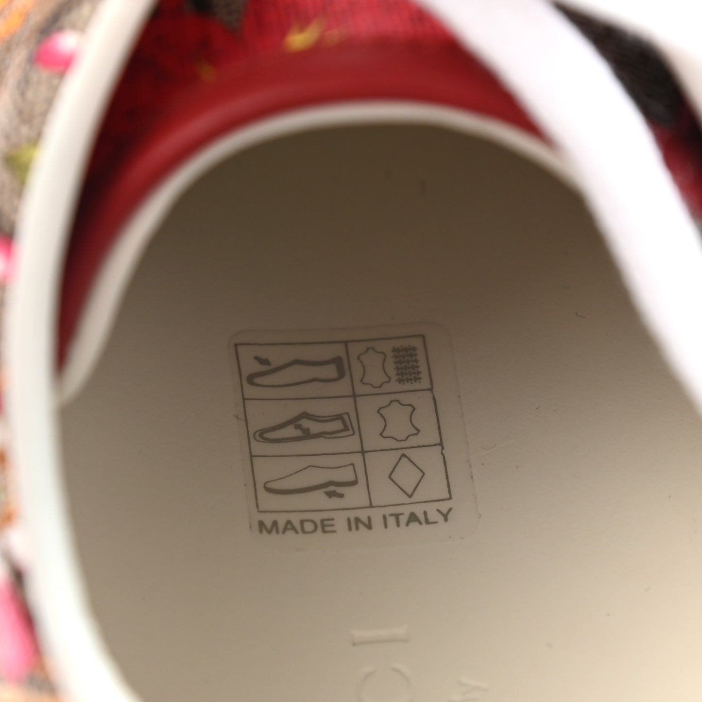 GG Supreme Monogram Flora Web Womens Ace Sneakers 35 Beige Multicolor Rosso