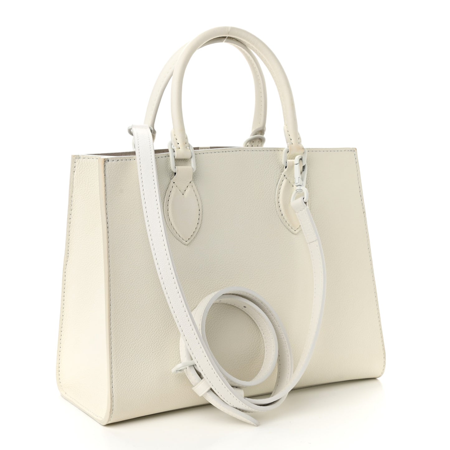 Soft Calfskin Lockme Tote PM White