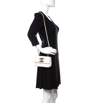 Chanel Calfskin Diamond Double Stitch Flap White 2 of 22