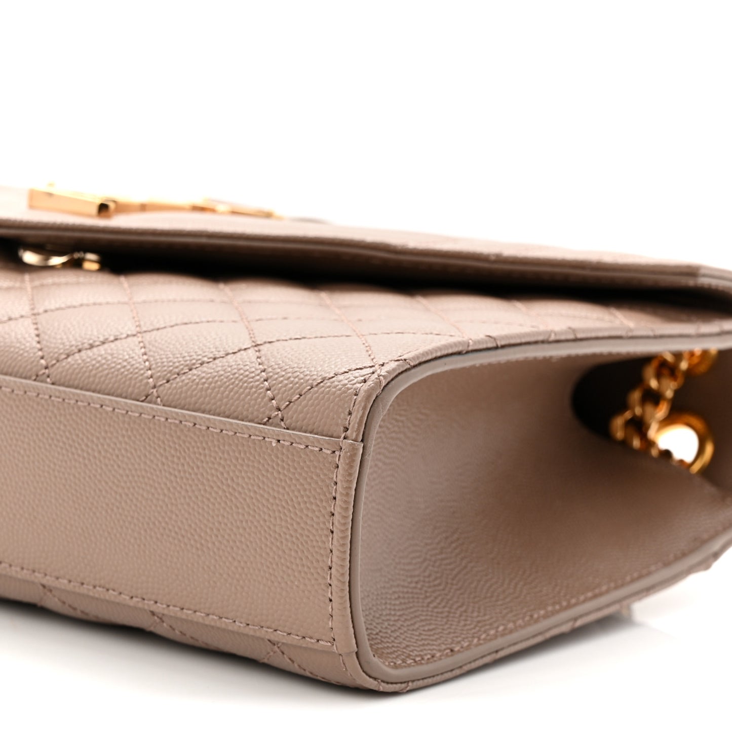 Grain De Poudre Textured Mixed Matelasse Triquilt Medium Monogram Satchel Taupe