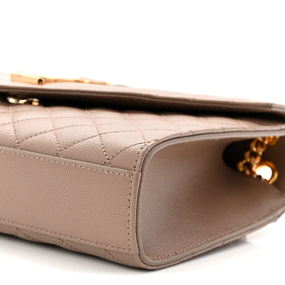 Saint Laurent Grain De Poudre Textured Mixed Matelasse Triquilt Medium Monogram Satchel Taupe 10 of 11
