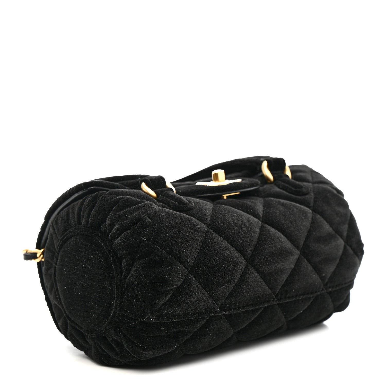 Chanel Velvet Quilted Mini Top Handle Flap Black 7 of 23