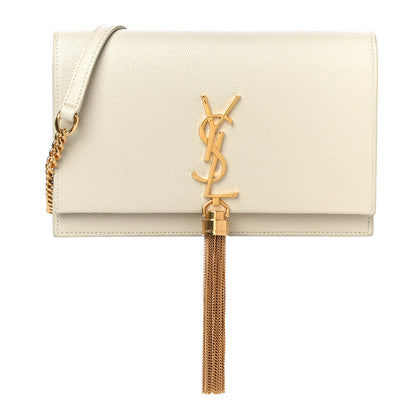 Saint Laurent Grain De Poudre Classic Monogram Kate Tassel Chain Wallet Crema Soft 1 of 11