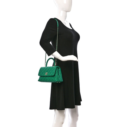 Chanel Caviar Quilted Mini Coco Handle Flap Green 2 of 9