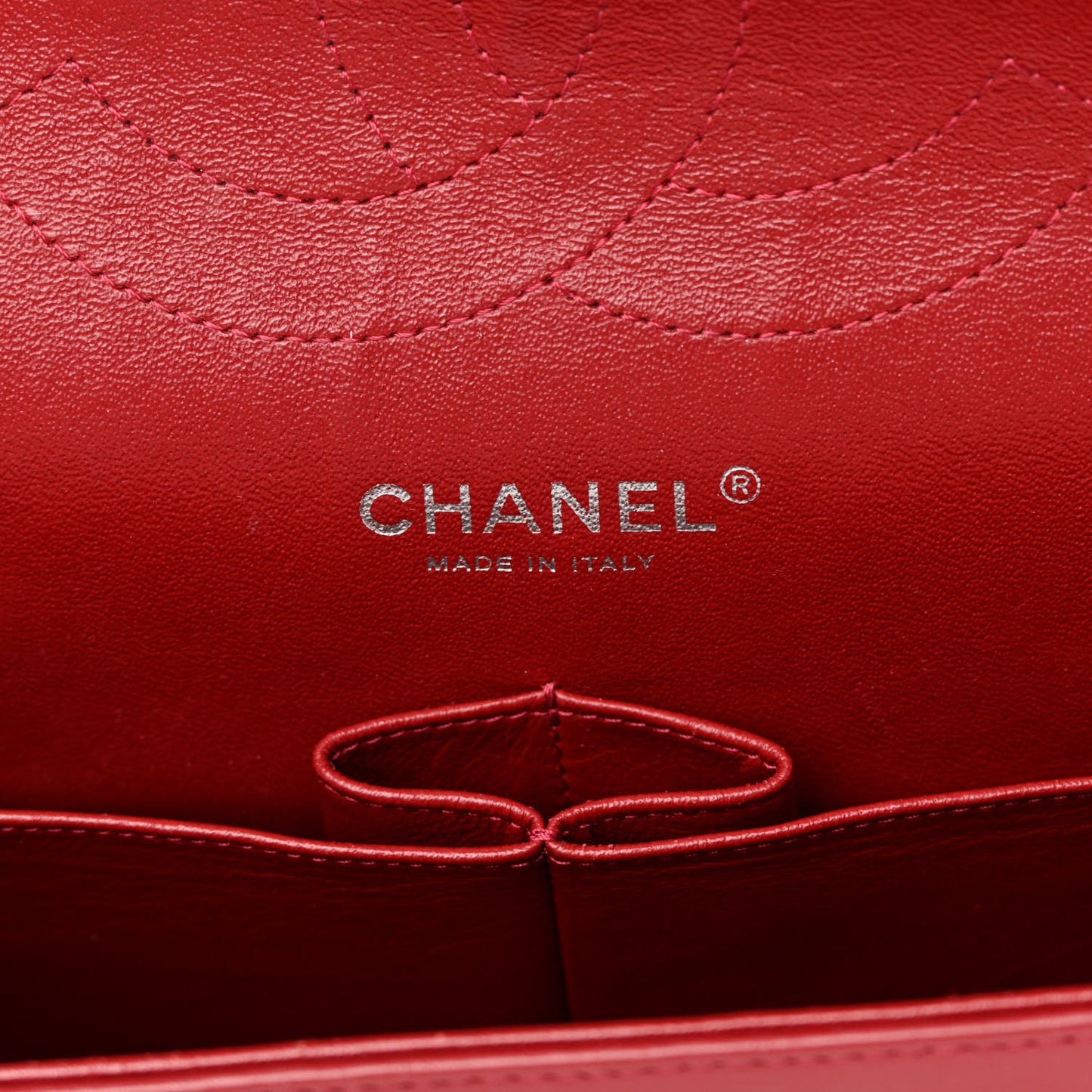 Patent Quilted Jumbo Double Flap Red