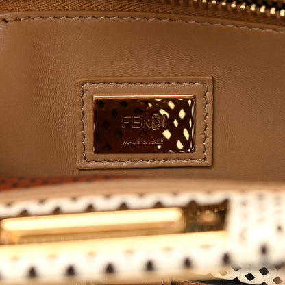 Fendi Calfskin Lambskin Perforated Medium Peekaboo Iconic Satchel White 7 of 10