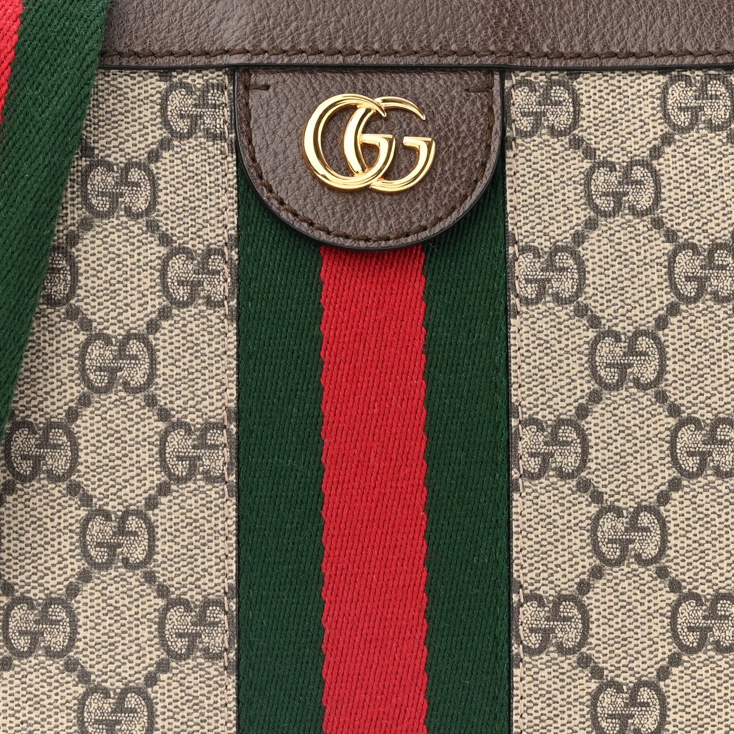 Gucci GG Supreme Monogram Web Small Ophidia Top Handle Shoulder Bag Brown 8 of 11