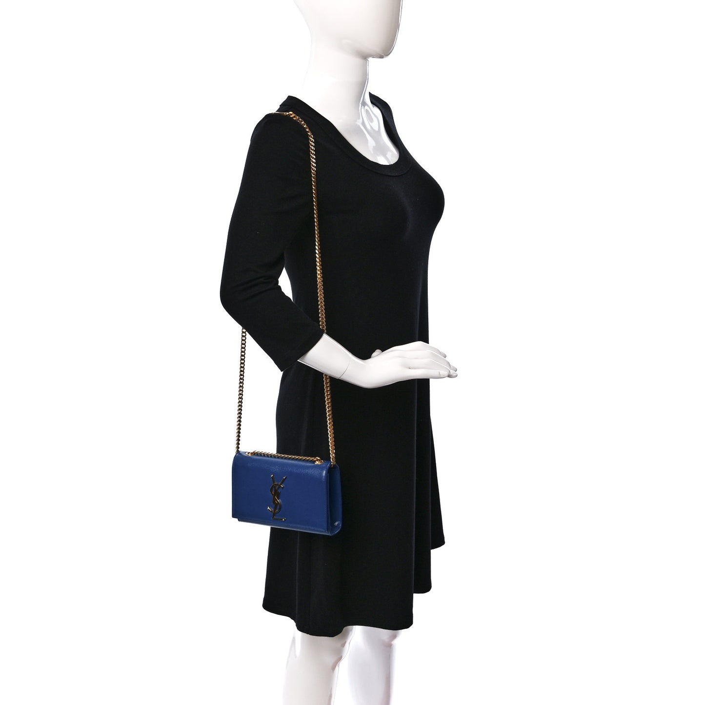 Grain De Poudre Small Classic Monogram Kate Satchel Royal Blue