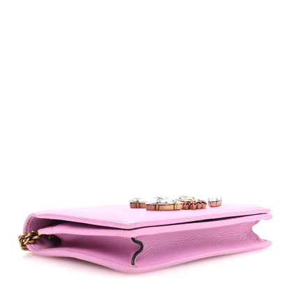 Gucci Calfskin Marquise Crystals Mini GG Chain Wallet Malva 4 of 11