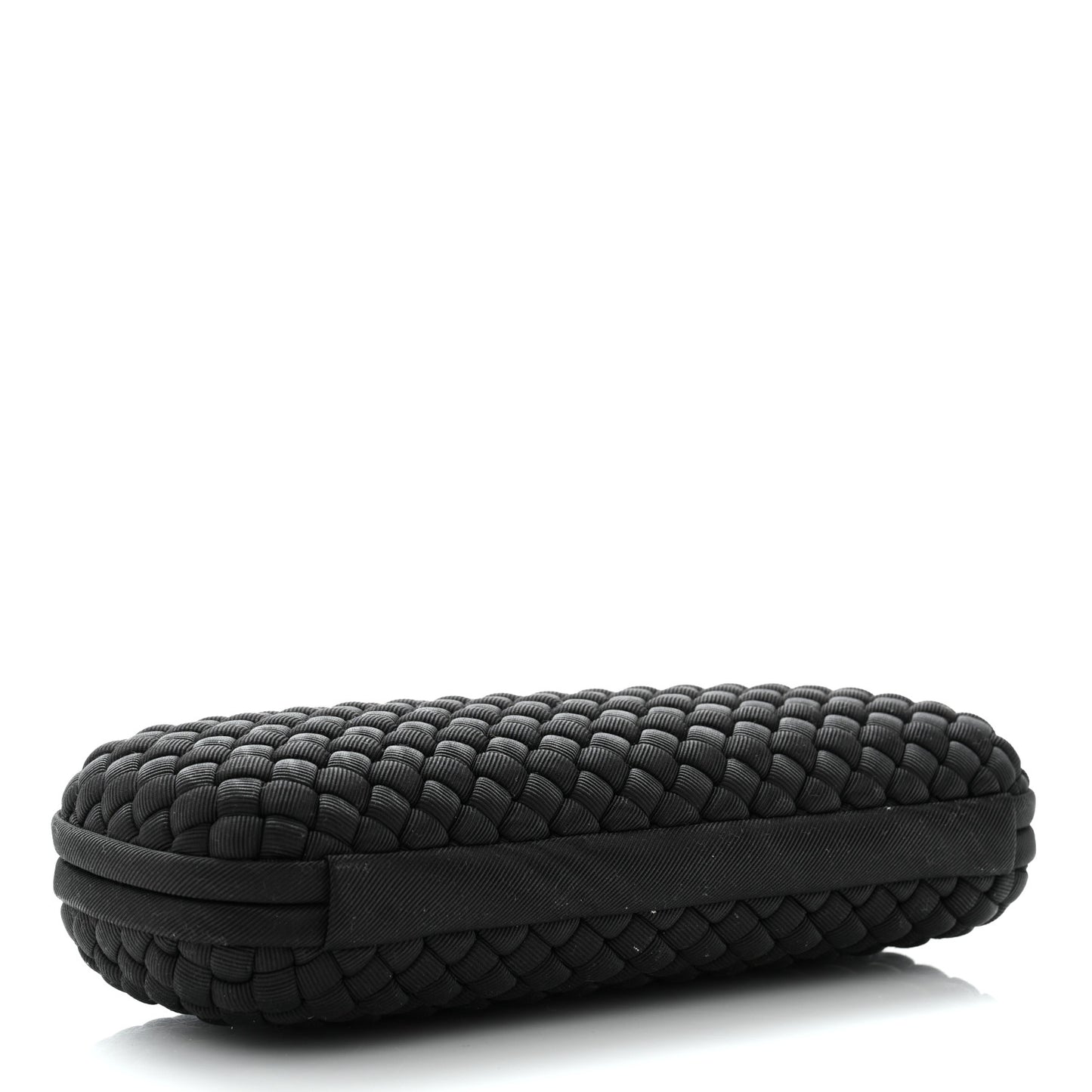Silk Faille Intrecciato Knot Clutch Black