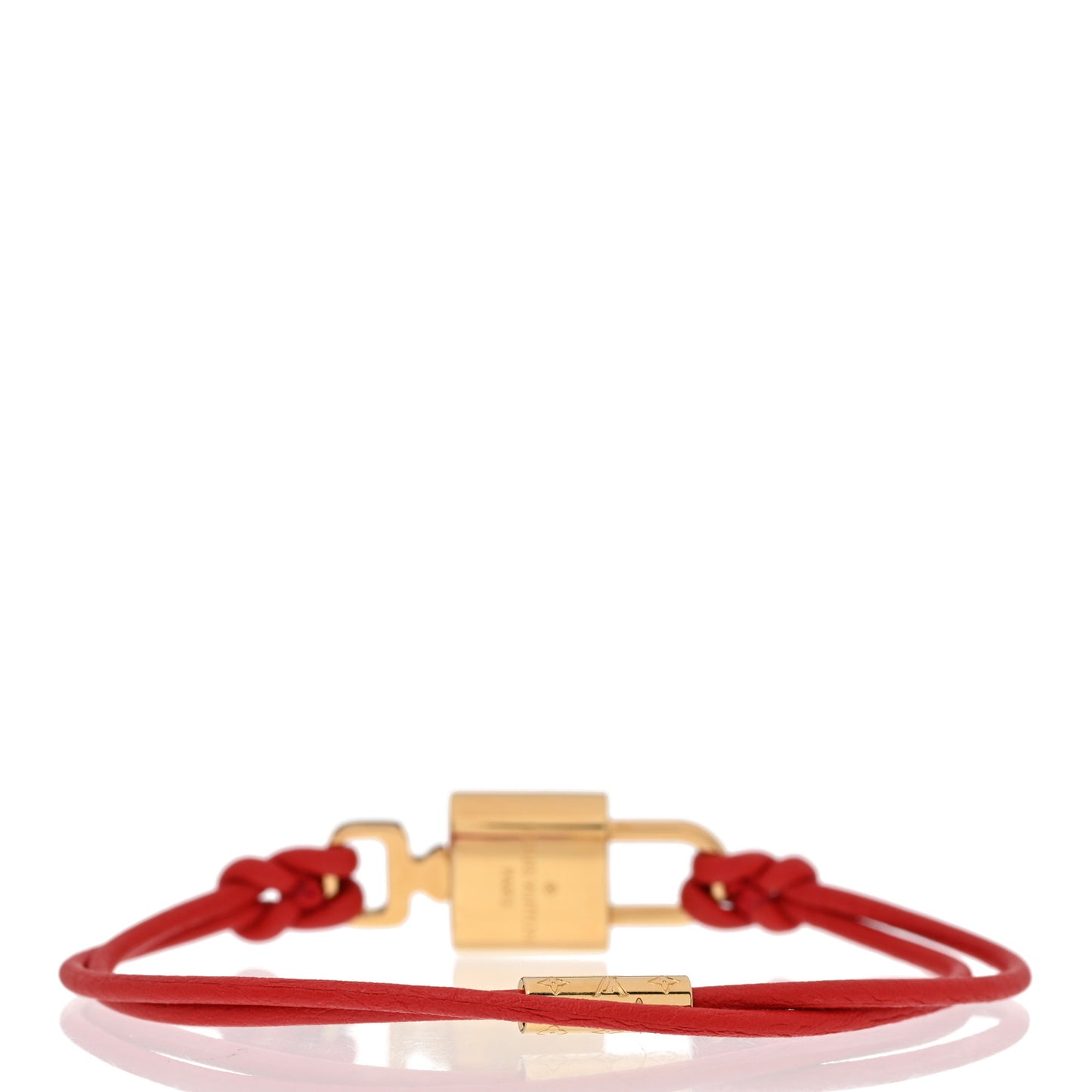 Leather Padlock Bracelet Red