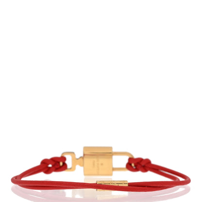 Louis Vuitton Leather Padlock Bracelet Red 3 of 6