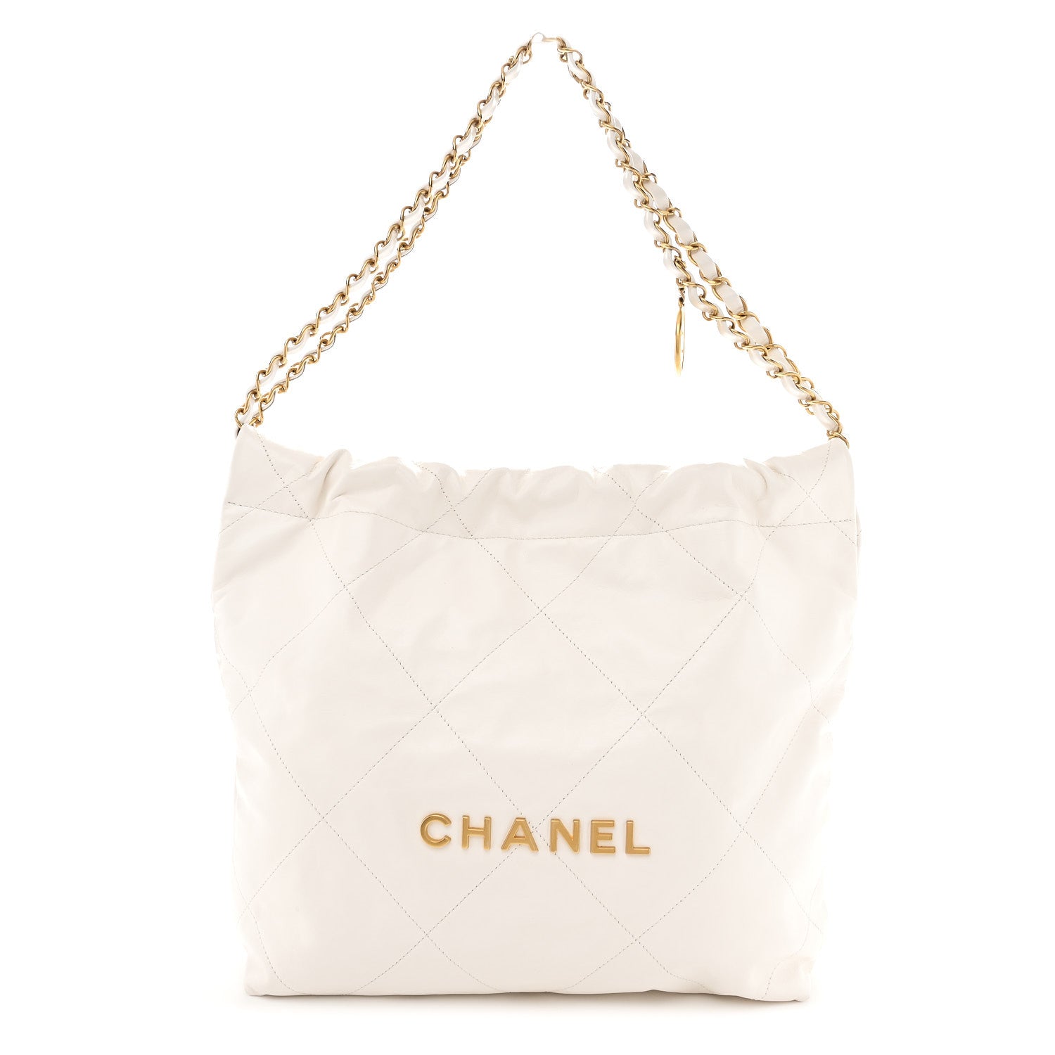 Chanel Shiny Calfskin Quilted Small Chanel 22 White 1 of 12