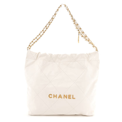 Chanel Shiny Calfskin Quilted Small Chanel 22 White 1 of 12