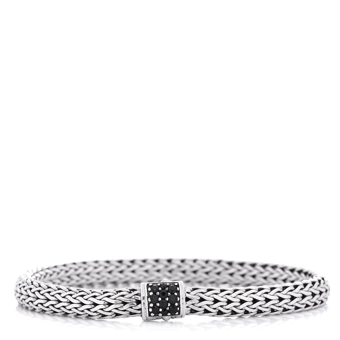 Sterling Silver Black Sapphire 6.5mm Classic Chain Bracelet