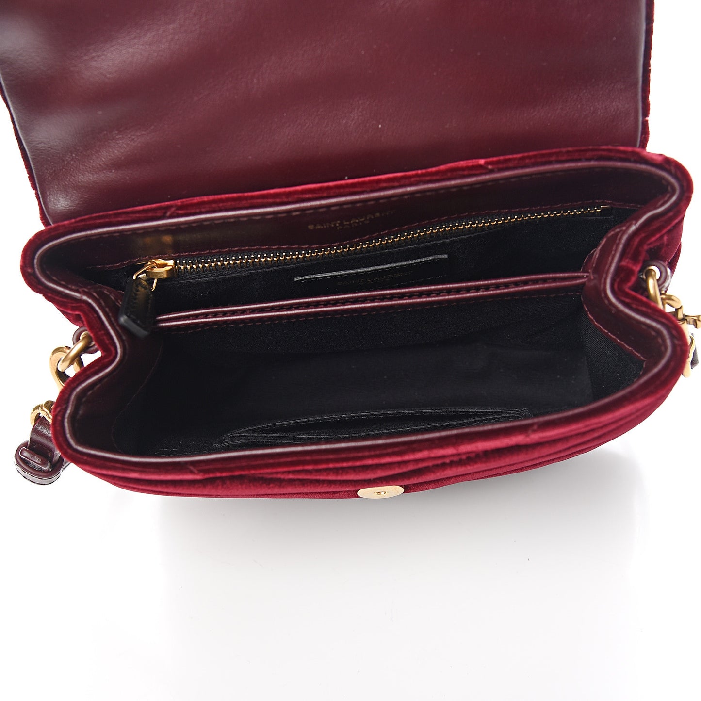 Velvet Y Quilted Monogram Toy Loulou Crossbody Bag French Burgundy