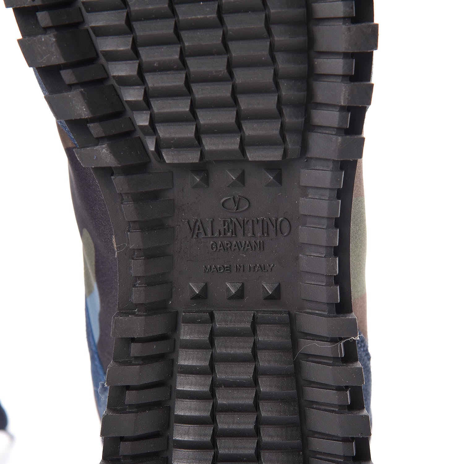 Valentino Garavani Suede Nylon Camouflage Womens Soul Rockstud Sneakers 41 Navy 8 of 19