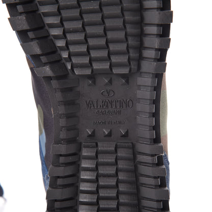 Valentino Garavani Suede Nylon Camouflage Womens Soul Rockstud Sneakers 41 Navy 8 of 19