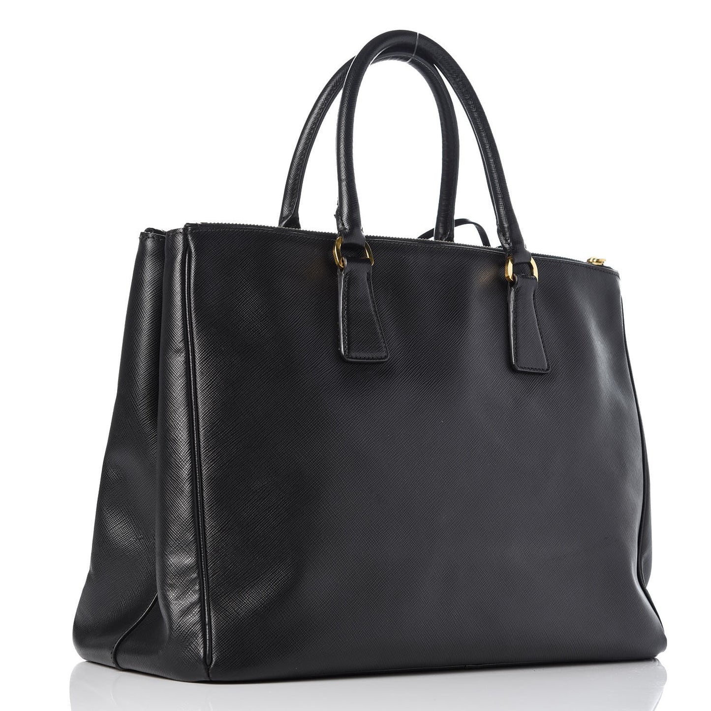 Saffiano Large Galleria Double Zip Tote Black