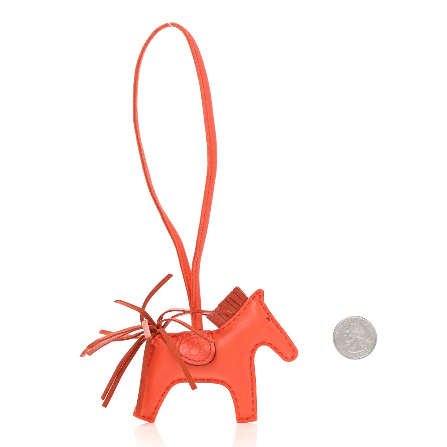 Milo Lambskin Matte Alligator Touch Grigri Rodeo Horse Bag Charm PM