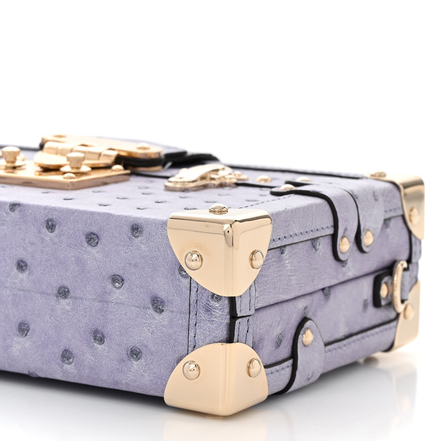 Louis Vuitton Ostrich Petite Malle Purple 9 of 10
