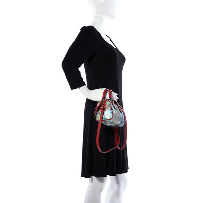 Gucci GG Supreme Monogram Blooms Mini Boston Navy Blue Hibiscus 3 of 10