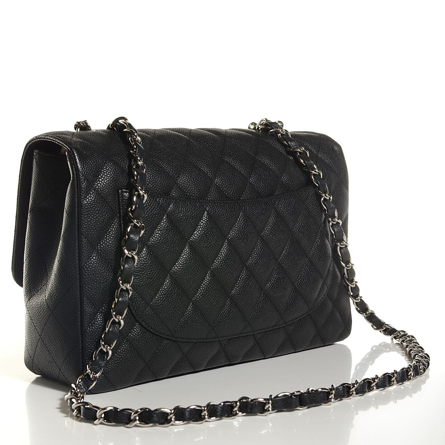 Caviar Quilted Jumbo Single Flap Black